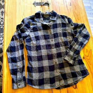 🩵4 items for $30- J Crew Perfect blue white plaid flannel button down shirt 048